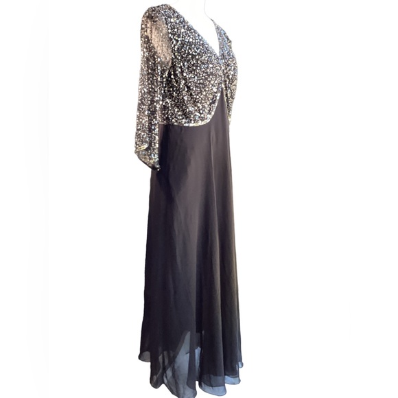 J Kara Black Beaded Formal Gown. S3 - Picture 7 of 14